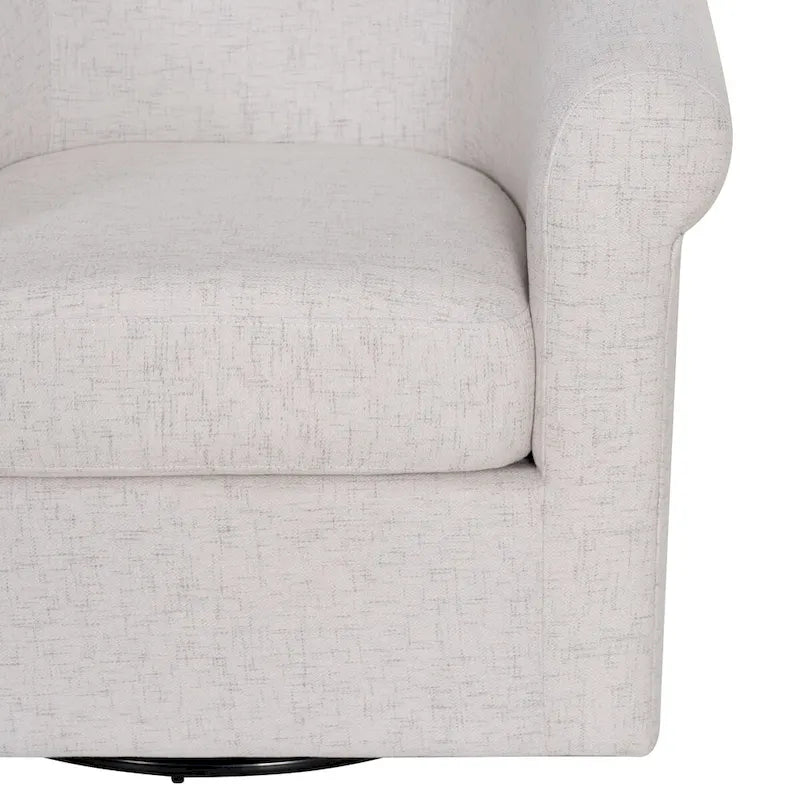Moriarty Bone Fabric Accent Swivel Chair