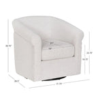 Moriarty Bone Fabric Accent Swivel Chair