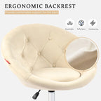 VANITII Accent Chair Swivel Vanity Chair Office Desk Chair Modern Height Adjustable Pink/Grey/White