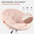 VANITII Accent Chair Swivel Vanity Chair Office Desk Chair Modern Height Adjustable Pink/Grey/White