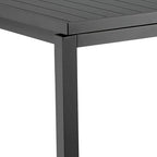 Tavolo da pranzo allungabile Meta 95 pollici, struttura in alluminio grigio, piano in stile doghe