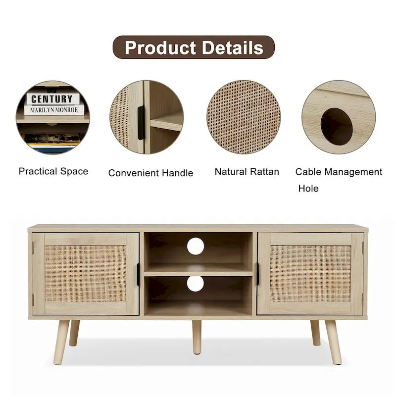 Anmytek 47 Modern TV Stand Entertainment Center Media Console Table for up to 65 TV - 47 inches in width