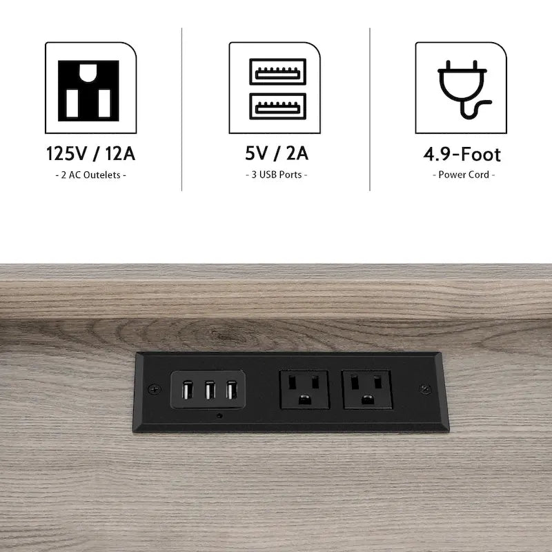 Comodino con Stazione di Ricarica e Porte USB