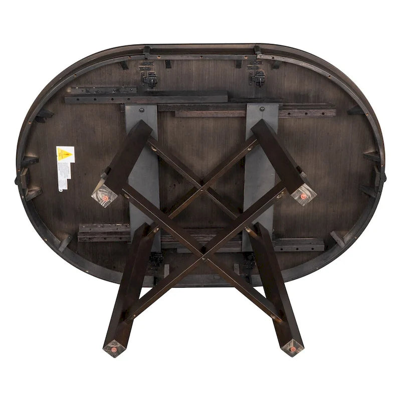 Tavolo da pranzo allungabile rotondo in stile rustico