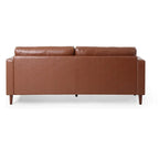 PU Comfy 3-seat Sofa with Wooden Legs for Living Room