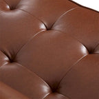PU Comfy 3-seat Sofa with Wooden Legs for Living Room