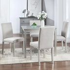 Wooden Dining Square Table Set,Kitchen Table for Small Space,4 Person Dining Table