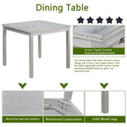 Wooden Dining Square Table Set,Kitchen Table for Small Space,4 Person Dining Table