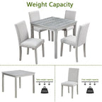 Wooden Dining Square Table Set,Kitchen Table for Small Space,4 Person Dining Table
