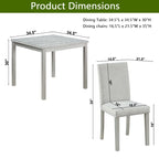 Wooden Dining Square Table Set,Kitchen Table for Small Space,4 Person Dining Table