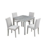 Wooden Dining Square Table Set,Kitchen Table for Small Space,4 Person Dining Table