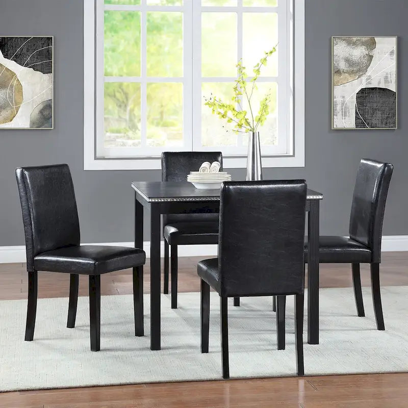 Wooden Dining Square Table Set,Kitchen Table for Small Space,4 Person Dining Table