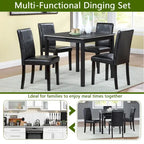 Wooden Dining Square Table Set,Kitchen Table for Small Space,4 Person Dining Table