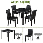 Wooden Dining Square Table Set,Kitchen Table for Small Space,4 Person Dining Table