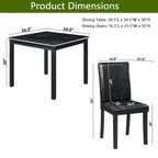 Wooden Dining Square Table Set,Kitchen Table for Small Space,4 Person Dining Table