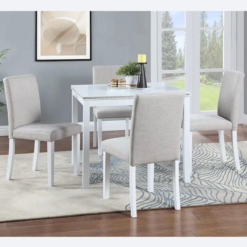Wooden Dining Square Table Set,Kitchen Table for Small Space,4 Person Dining Table