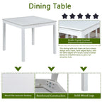 Wooden Dining Square Table Set,Kitchen Table for Small Space,4 Person Dining Table