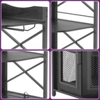 Corner Buffet Bar Cabinet with Top Hutch&Storage Shelves