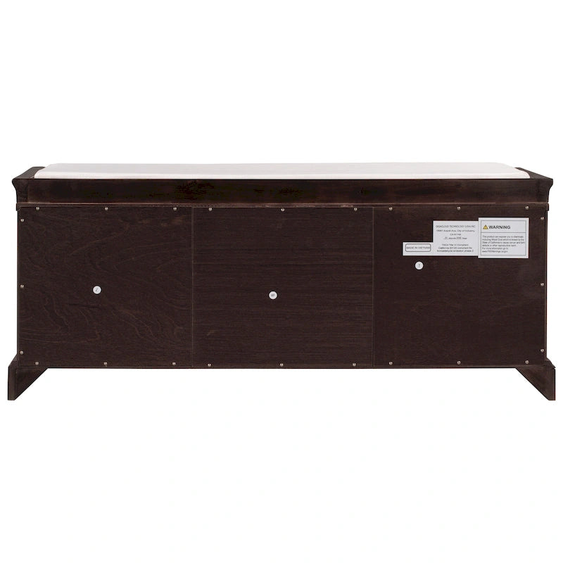 Storage Bench with 2 Drawers and 2 Cabinets
