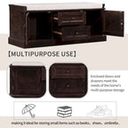 Storage Bench with 2 Drawers and 2 Cabinets