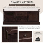 Storage Bench with 2 Drawers and 2 Cabinets