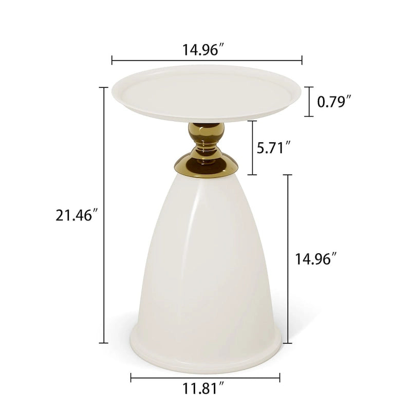 Tavolino di design di lusso in ferro, tavolino rotondo minimalista salvaspazio