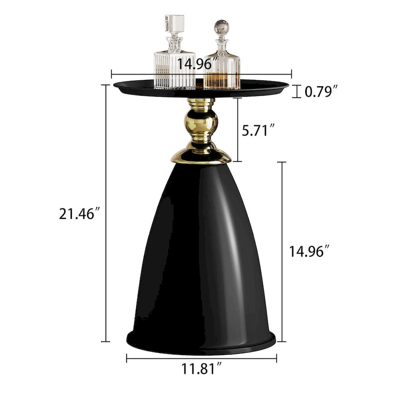 Tavolino di design di lusso in ferro, tavolino rotondo minimalista salvaspazio