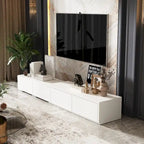 Contemporary TV Console - Storage Cabinet, White Media Stand