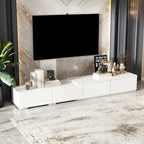 Contemporary TV Console - Storage Cabinet, White Media Stand