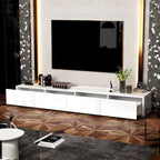 Contemporary TV Console - Storage Cabinet, White Media Stand