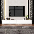 Contemporary TV Console - Storage Cabinet, White Media Stand