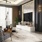 Contemporary TV Console - Storage Cabinet, White Media Stand