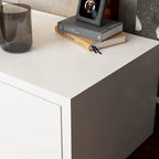 Contemporary TV Console - Storage Cabinet, White Media Stand