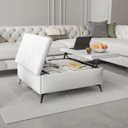 35 inch Wide Square Storage Benches Coffee Table with Lift Top Oversized Storage Ottoman in Upholstered