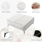 35 inch Wide Square Storage Benches Coffee Table with Lift Top Oversized Storage Ottoman in Upholstered