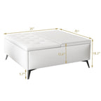 35 inch Wide Square Storage Benches Coffee Table with Lift Top Oversized Storage Ottoman in Upholstered