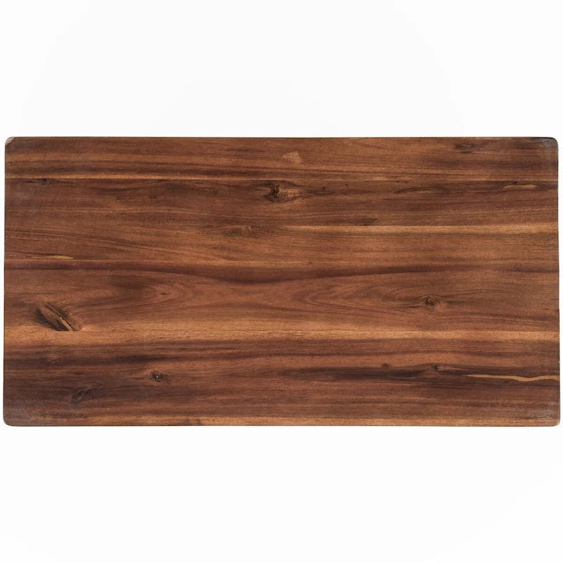 Set da pranzo in legno massello rustico a 3 pezzi con tavolo da macellaio da 45 pollici