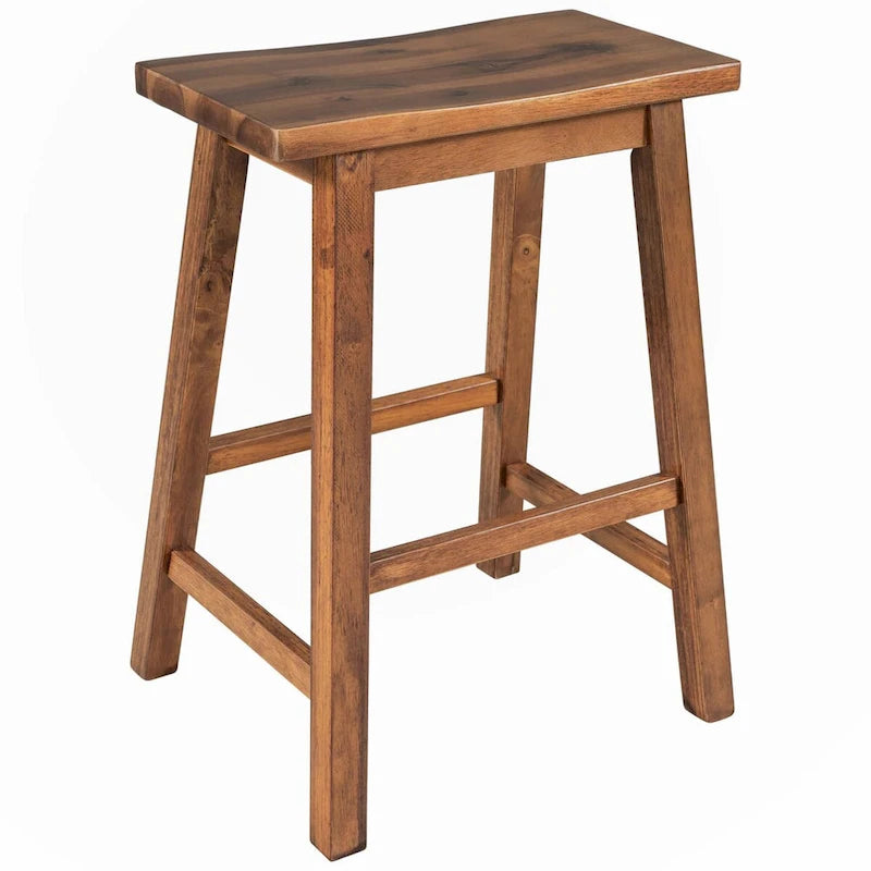 Set da pranzo in legno massello rustico a 3 pezzi con tavolo da macellaio da 45 pollici