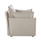 Pillow Edge Beige Fabric Sectional Sofa, 1-Seater