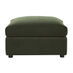 Moss Green Velvet Fabric Pouffe