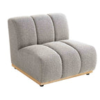 Taupe Boucle Sectional Sofa, 1-Seater Armless Sofa