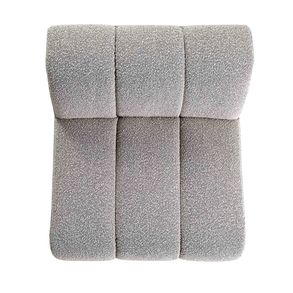 Taupe Boucle Sectional Sofa, 1-Seater Armless Sofa