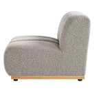 Taupe Boucle Sectional Sofa, 1-Seater Armless Sofa