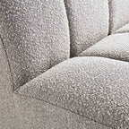 Taupe Boucle Sectional Sofa, 1-Seater Armless Sofa
