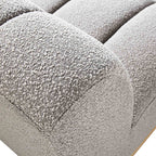 Taupe Boucle Sectional Sofa, 1-Seater Armless Sofa