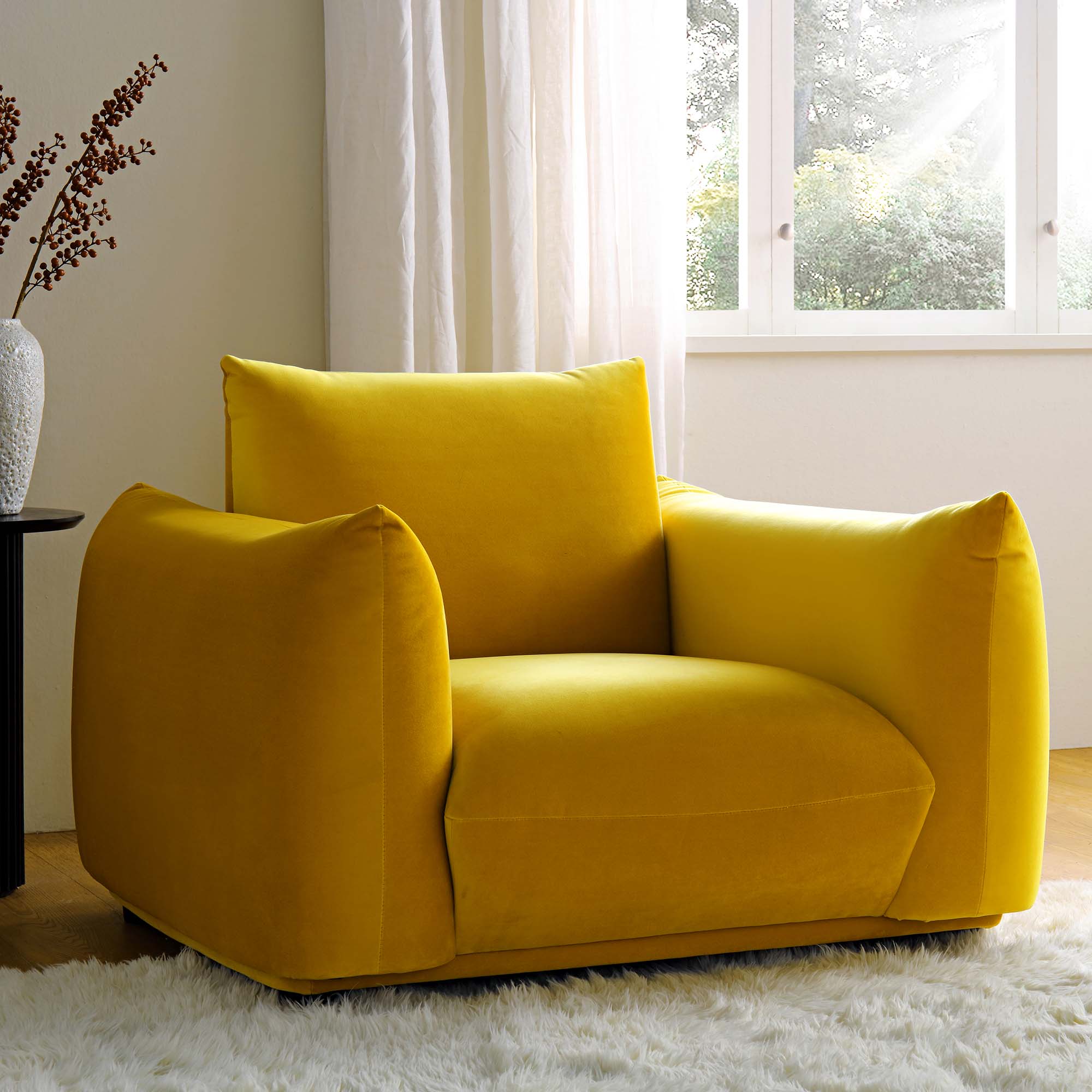 Armchair, Goldenrod Velvet