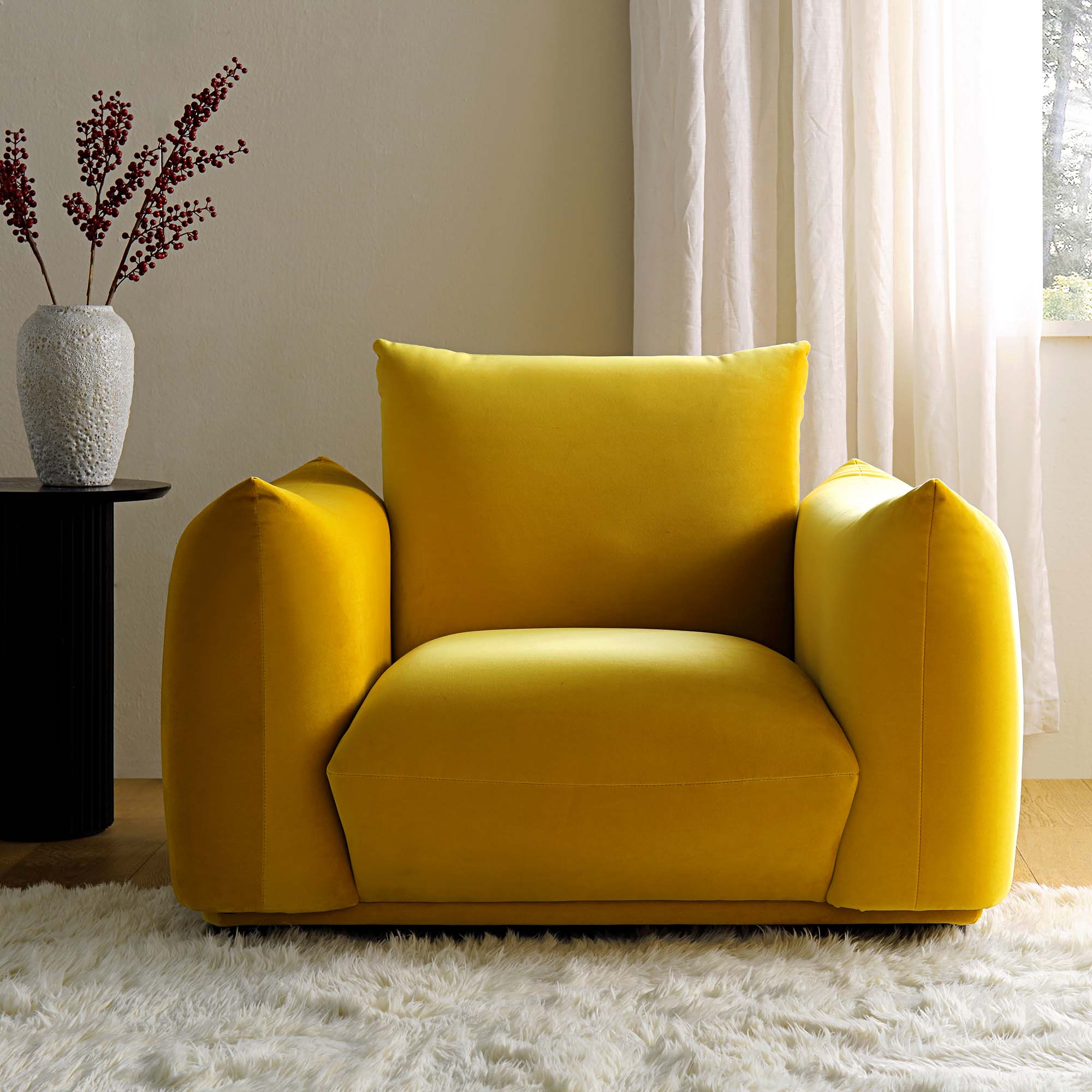 Armchair, Goldenrod Velvet