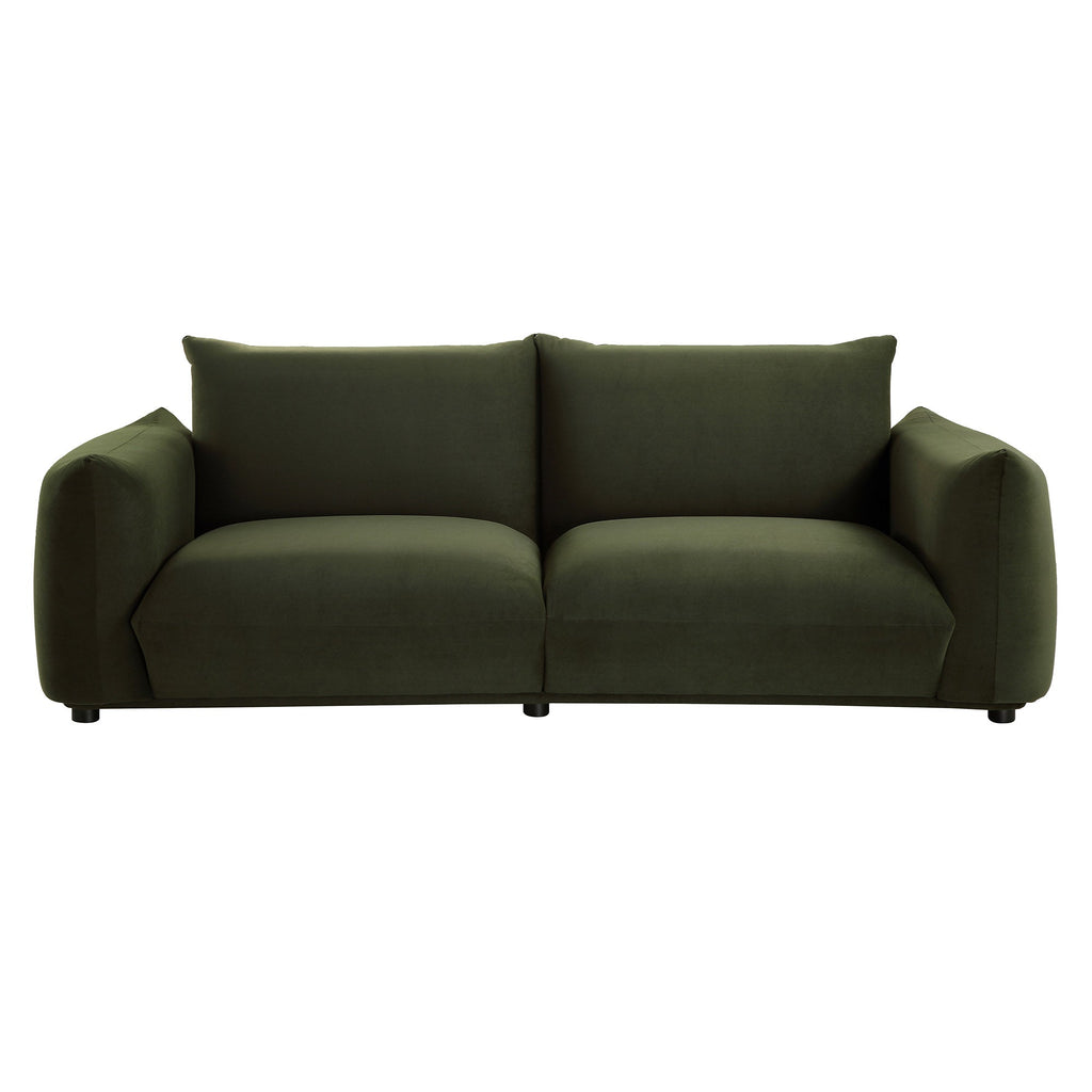 Three Seater Sofa, Moss Green Velvet