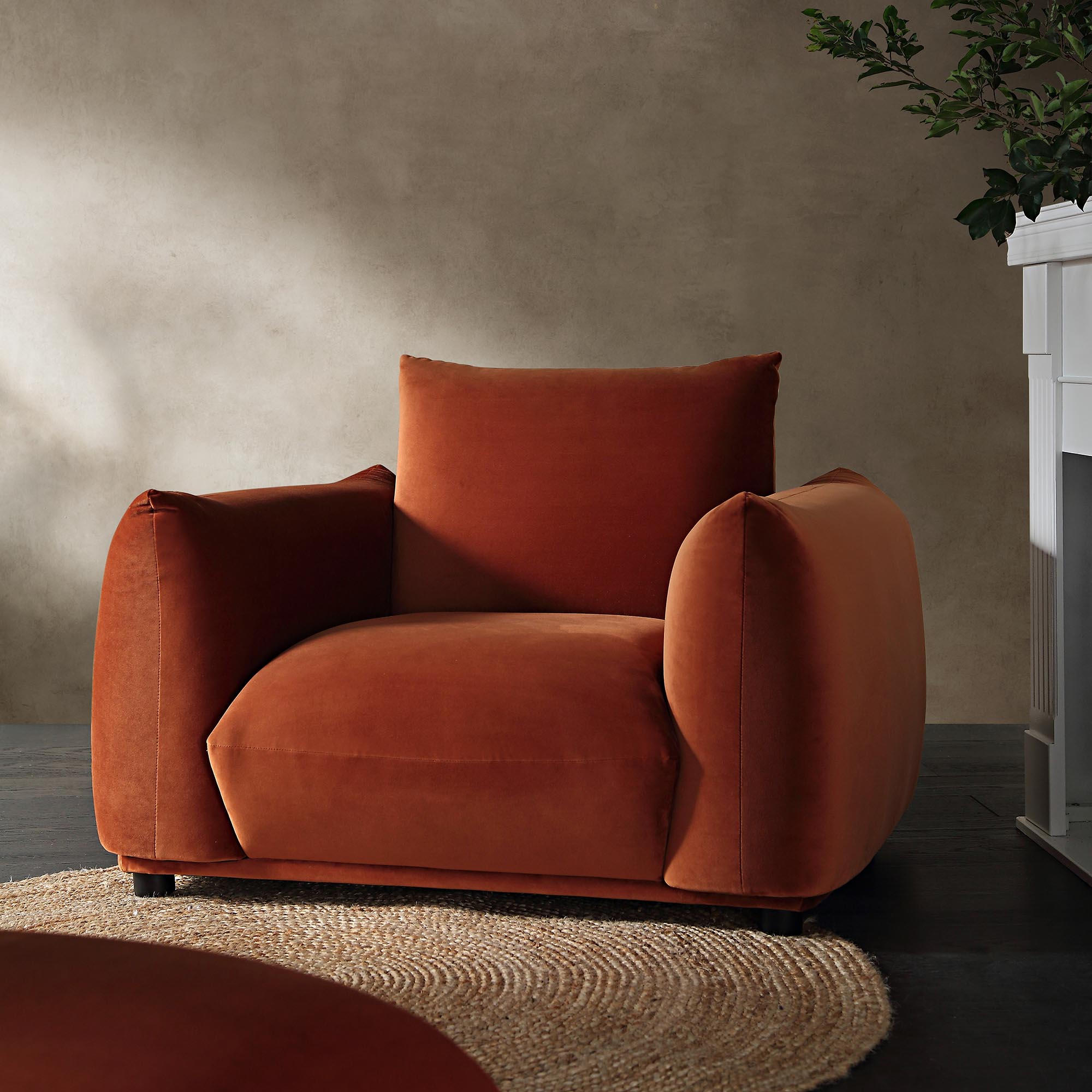 Armchair, Rust Velvet