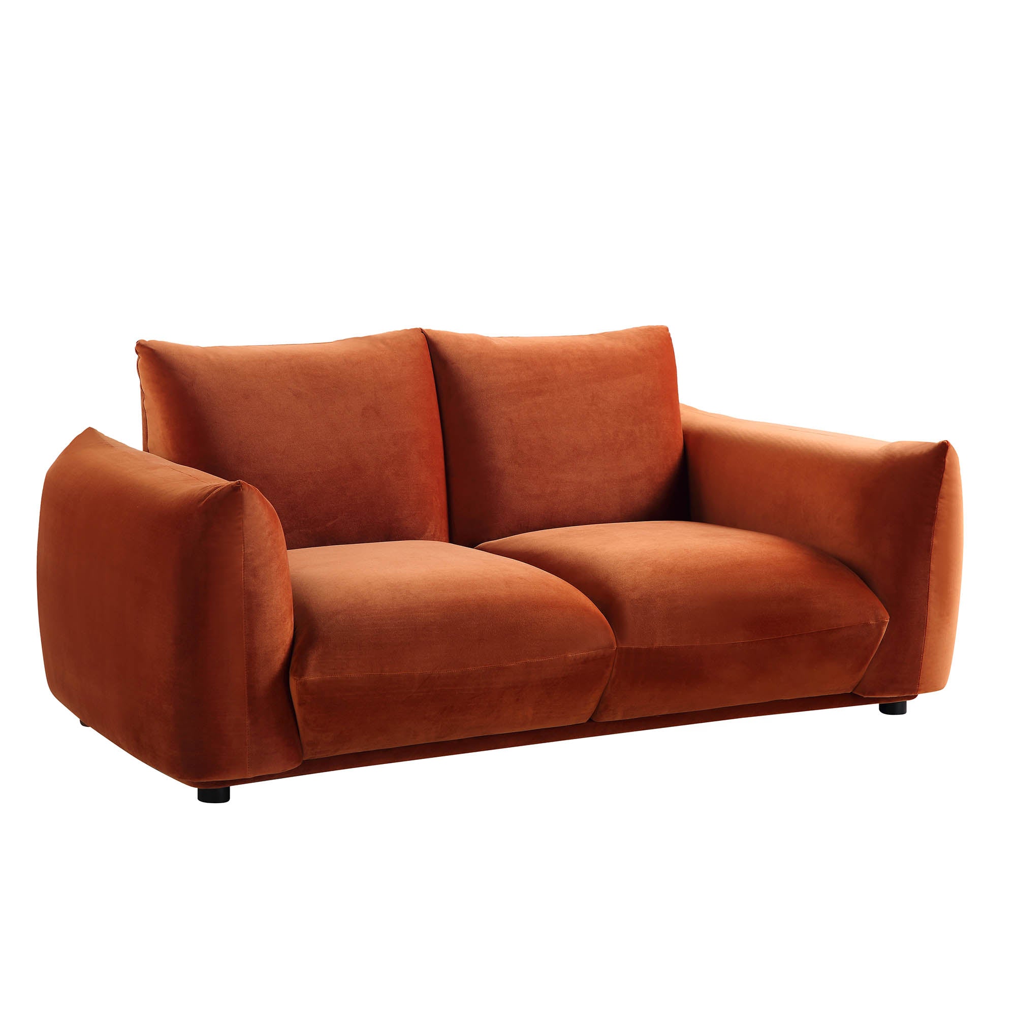 Two Seater Sofa, Rust Velvet
